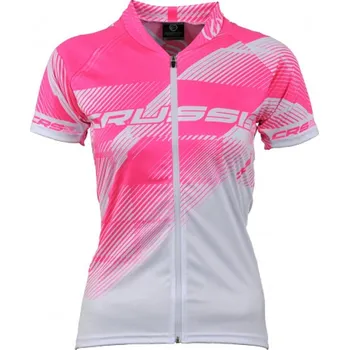 cyklistický dres CRUSSIS CSW-048 bílý/růžový