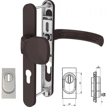Dveřní kování ROTO Klika-koule JUPITER úzký štítek 36 mm s překrytím Barva: Hnědá RAL 8019