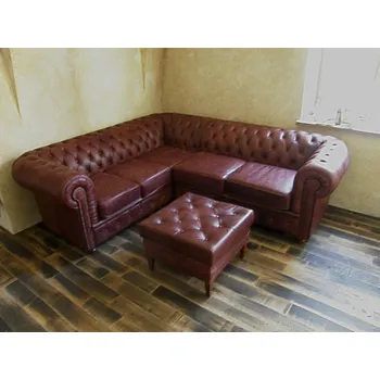 Sedací souprava Askont Chesterfield Windsor III tmavě vínová