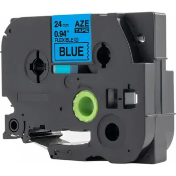 Pásek do tiskárny Kompatibilní páska s Brother TZ-FX551 / TZe-FX551, 24mm x 8m, flexi, černý tisk / modrý podklad