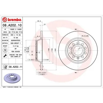 Brzdový kotouč Brembo Coated Disc Line 08.A202.11