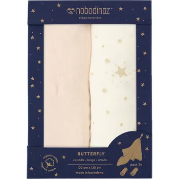 Zavinovačka Nobodinoz Zavinovací plenky 2 ks Butterfly Růžová Mix