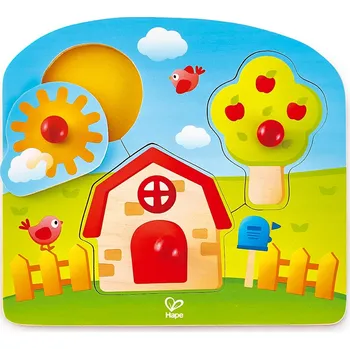 Hračka pro nejmenší Hape Puzzle s úchytkami - Venkov