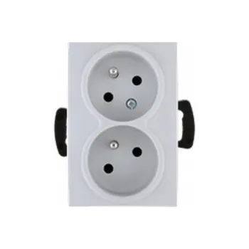 Elektrická zásuvka zásuvka 2nás. ELEGANT - kouř.šedá (bez rámečku)