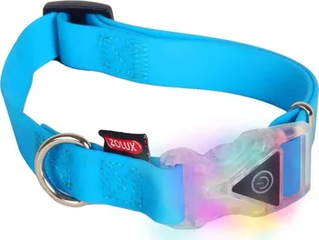 Obojek pro psa Zolux Silicone svítící modrá 28-40 cm/15 mm