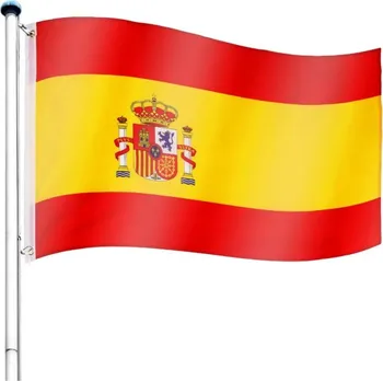 Zahradní dekorace Tuin Vlajkový stožár s vlajkou Španělska 6,50 m