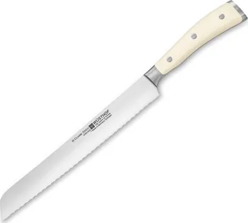 kuchyňský nůž Wüsthof Dreizackwerk Solingen Classic Ikon Creme nůž na chléb s dvojitým ostřím 23 cm