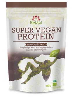protein Iswari Super Vegan 66 % protein Bio 250 g nepražené kakao