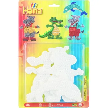 Dětské navlékací korálky HAMA podložky MIDI - delfín, hroch, krokodýl