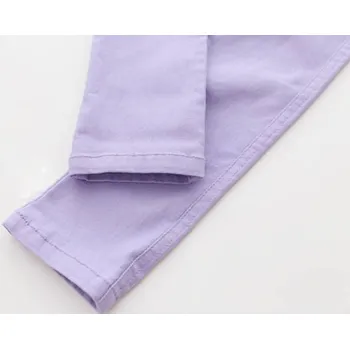 Dětská móda Dívčí letní elastické kalhoty Věk: 5T, Barva: Fialová