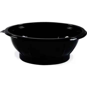 Jednorázové nádobí Salátová miska černá 600 ml (rPET) [50 ks]