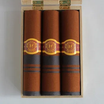 Látkový kapesník ETEX Luxusní pánské látkové kapesníky DOUTNÍKY - 3 kusy M58 hnědá s šedou 42x42 cm