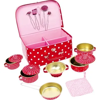 Doplněk pro panenku Recenze Legler Dětský piknikový kufr s puntíky růžový