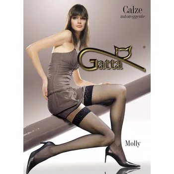 Dámské punčochy MOLLY 01 20den-punčochy Gatta bianco-bílé 3-4/M-L (samodržící punčochy s jemnou sítkou)