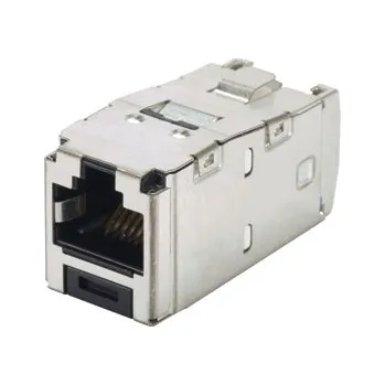 Patch panel CJSLR6X88TGY Modul MINI-COM TX STP,RJ45,kat. 6A 10G, terminace kabelu pod uhlem 45, Left/Right, černý