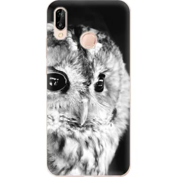 Pouzdro na mobilní telefon Silikonové pouzdro iSaprio - Huawei P20 Lite - BW Owl (Odolný silikonový kryt, obal, pouzdro iSaprio - Huawei P20 Lite - BW Owl - skvělá ochrana a pružnost, stylový UV potisk, lehkost, tiskne se v České republice)