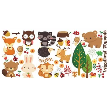 Samolepící dekorace Samolepky na zdi dětské - zvířátka malá lesní