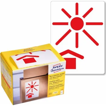 Samolepící etiketa Výstražné etikety Avery Zweckform 7253 ''Chraňte před teplem - Keep Away From Heat''