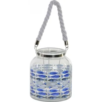 Svícen Skleněný svícen "RYBIČKY" 18x21cm