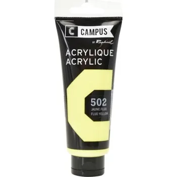 Vodová barva Akrylová barva Raphael 502 - Fluo Yellow - Fluo žlutá 100 ml