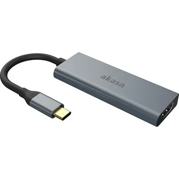 USB hub Akasa AK-CBCA19-18BK AKASA adaptér 4-In-1 USB Type-C na HDMI 4K@30Hz, USB Type-C a USB-A
