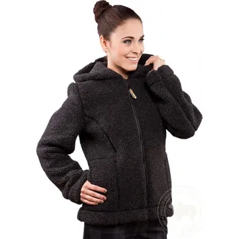 Dámská bunda s kapucí z ovčí vlny Barbara černá, Barevné varianty Černá, Velikosti L 200-100-00017