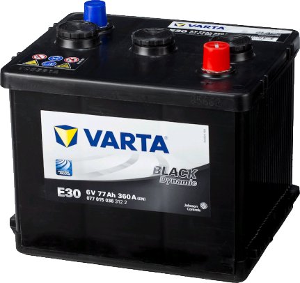 Autobaterie VARTA BLACK Dynamic 77Ah, 077015, 6V, E30
