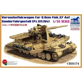 Plastikový model Bronco 1/35 German Flakpanzer Versuchsflakwagen Fur 8.8cm Flak.37 Auf Sonderfahrgestell (Pz.SfI.IVc) SPAAG