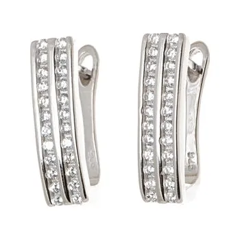 Náušnice Dámské stříbrné naušnice s čirými zirkony SVLE0353XI3B100