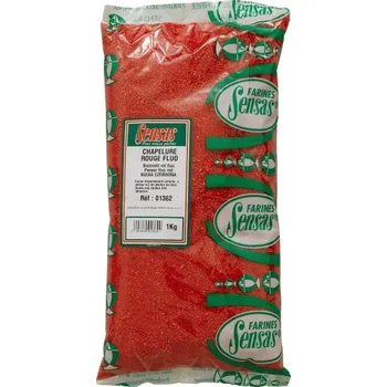 Návnadová surovina Sensas anglická vločka Chapelure Rouge Fluo 1kg