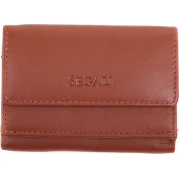 Peněženka Malinká dámská kožená peněženka Segali SG1756 MINI koňakově hnědá