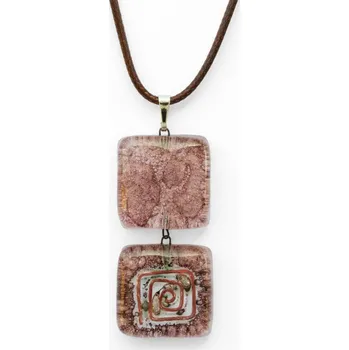 Přívěsek Skleněný dvojitý přívěsek hnědý TERRA PD0204