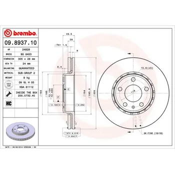 Brzdový kotouč Brembo 09.8937.11