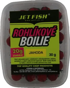 Boilies Jet Fish Rohlíkové boilie 10 mm/30 + 20 g jahoda