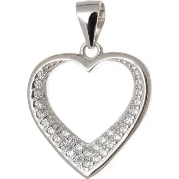 Přívěsek Stříbrný přívěšek srdce se zirkony AGH415