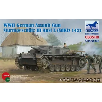 Plastikový model Bronco 1/35 WWII German Assault Gun Sturmgeschütz III Ausf E (SdKfz 142)