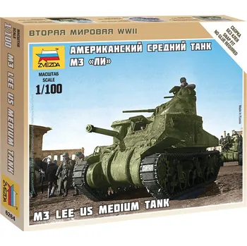Plastikový model Zvezda Snap Kit - M3 Lee 1:100
