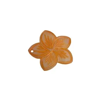 umělá květina Perleťový květ oranžový , řezba 42 mm