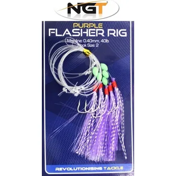 Rybářský háček NGT mořský návazec Purple Flasher Rig 7