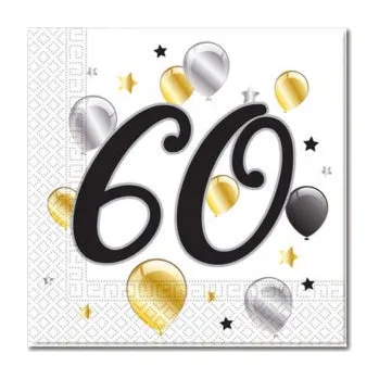 Papírový ubrousek MILESTONE ubrousky 60.narozeniny