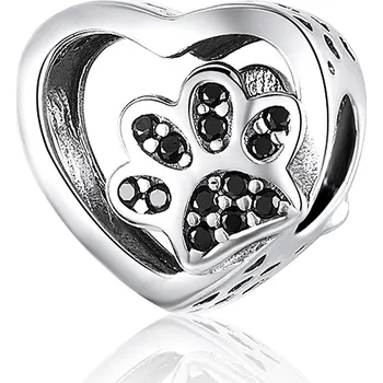 Přívěsek Elenys stříbrný přívěsek Milovaná černá packa tlapka