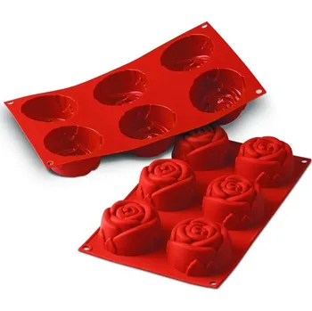 Forma na pečení Forma silikonová (6ks růže střední ) prům.7,6, v.4cm
