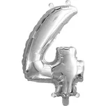 Fóliový balónek 86 cm - číslice 4 - stříbrný - 6809-4S