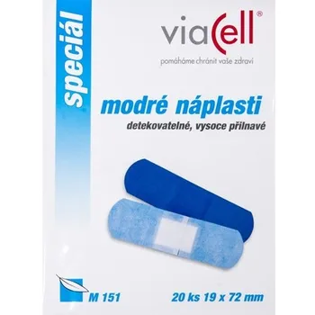 Náplast Viacell Modré náplasti 19 x 72 mm 20 ks