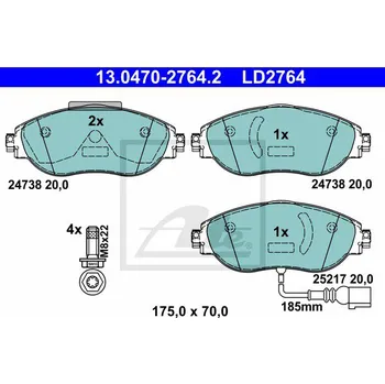 Brzdová destička ATE 13.0470-2764.2
