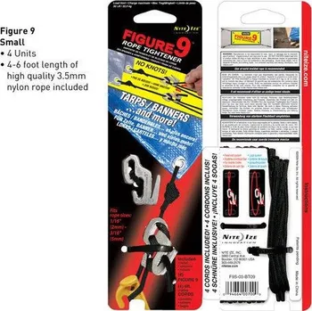 Nite Ize Lanový napínák Figure 9 malý a šňůra 4ks
