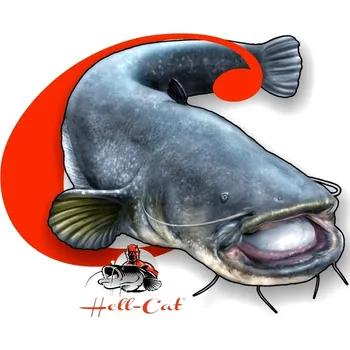 HELL CAT Hell-Cat rybářská samolepka Sumec - malá