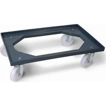 Plošinový vozík Vozík na přepravky ABS, otevřený rám s okrajem 75x45 cm