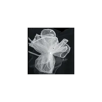 Dárková taška Organzový sáček bílý, průměr 26 cm (2 ks)