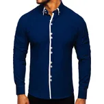 Tmavě modrá pánská košile s dlouhým rukávem Bolf 1721-1 - S